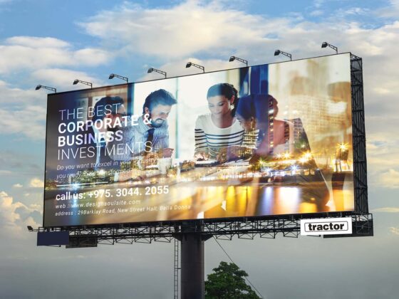 Tractor Outdoor Advertising Supporting Small Businesses